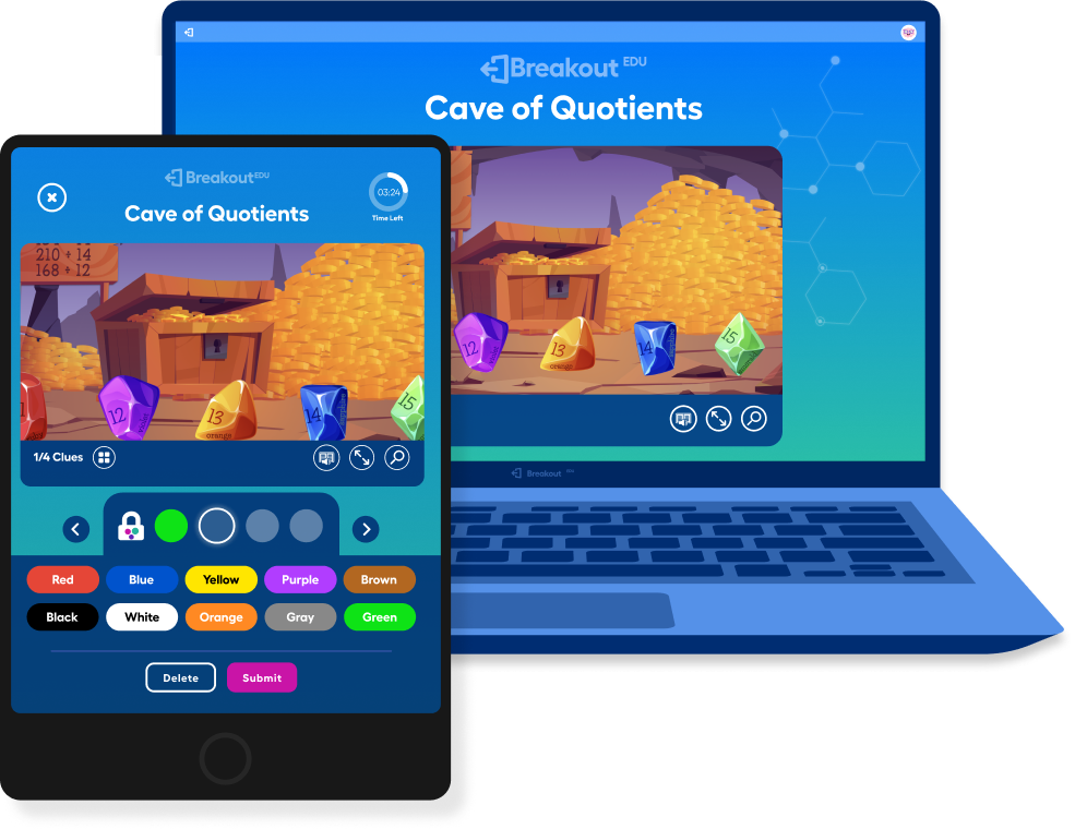 Works on any device — tablet and laptop mockup
